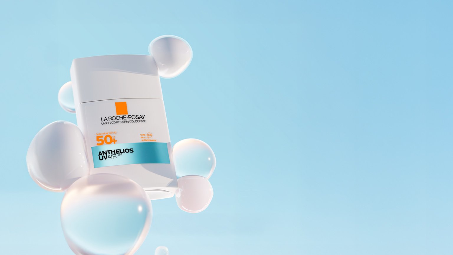 NEU: ANTHELIOS UVAIR™UNSER SONNENSCHUTZ FÜR 365 TAGE IM JAHR. ULTRA LEICHTES FLUID MIT HYALURON & NIACINAMID.