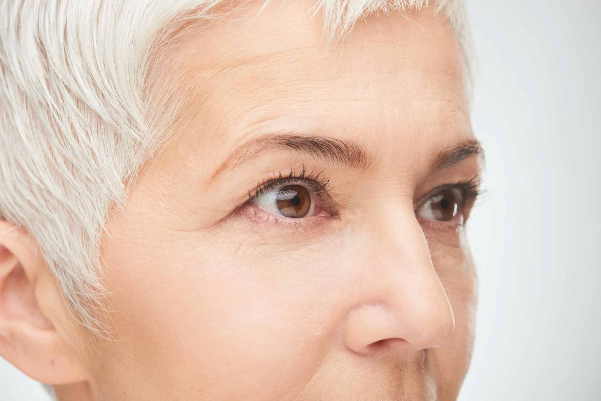 Augenpartie und braune Augen