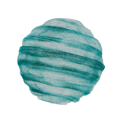 Abstrakte Darstellung des Inhaltsstoffs Azelain in Form einer kugelförmigen Illustration mit grün-blauen, gewellten und texturierten Farbschichten.