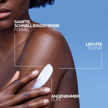 Visual zur Produkttextur – Lipikar Lait Urea 5 % mit sanfter, schnell einziehender Formel und angenehmem Duft