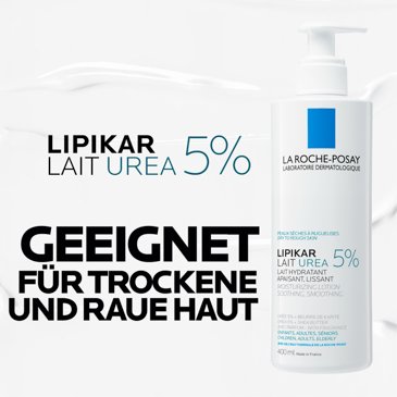 Produktabbildung Lipikar Lait Urea 5 % – feuchtigkeitsspendende Pflege für trockene und raue Haut
