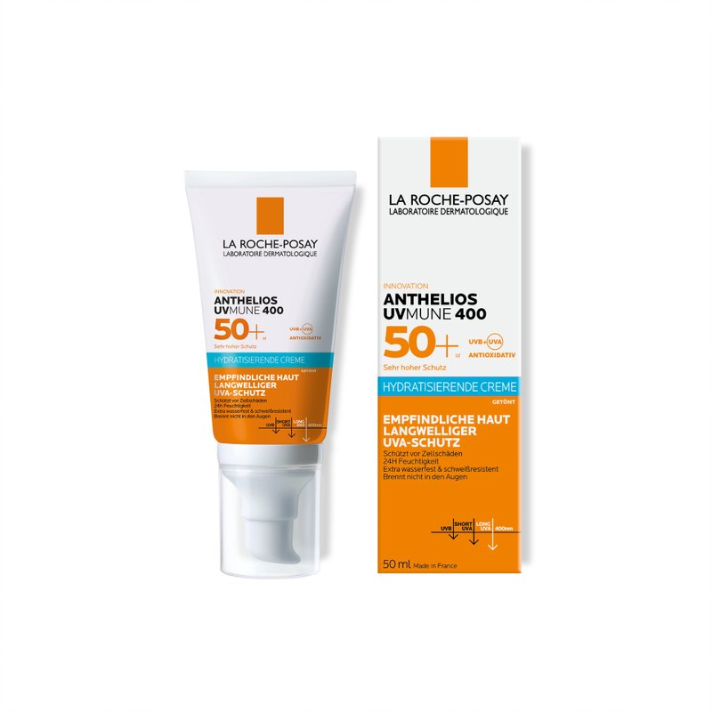 Anthelios_UVMUNE_Hydratisierende_Creme_LSF50plus_Verpackung_und_Produkt