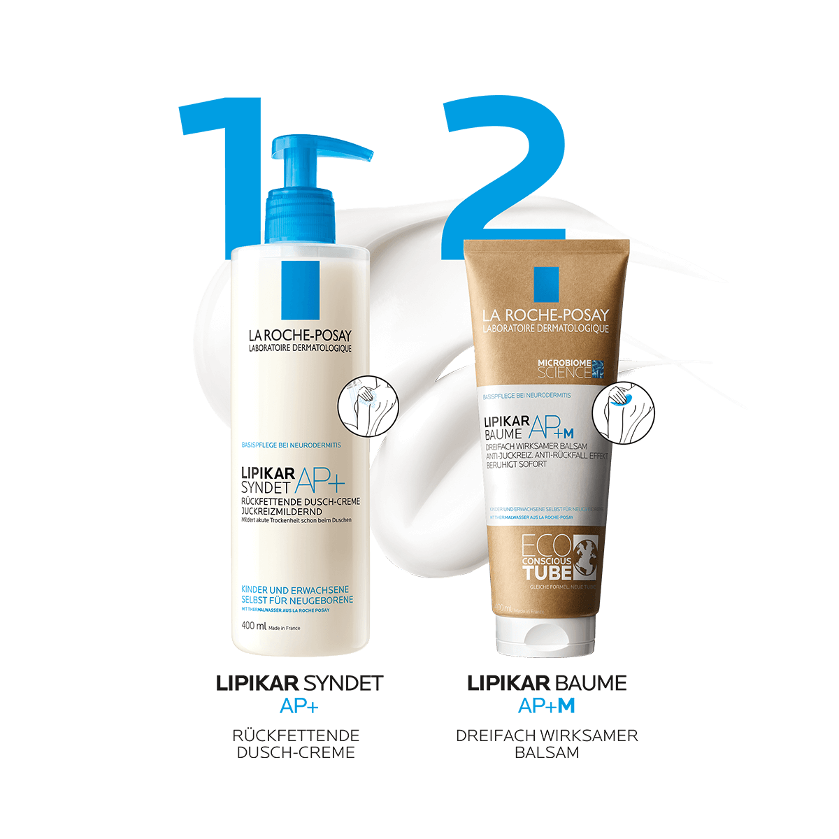 Lipikar Syndet AP+ und Lipikar Baume AP+M Eco Conscious