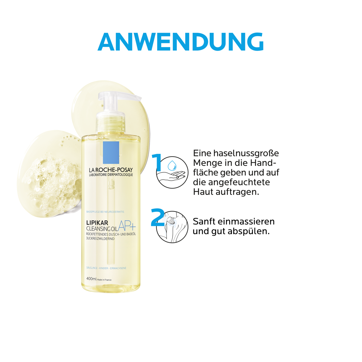 Lipikar Dusch- und Badeöl AP+ Anwendung
