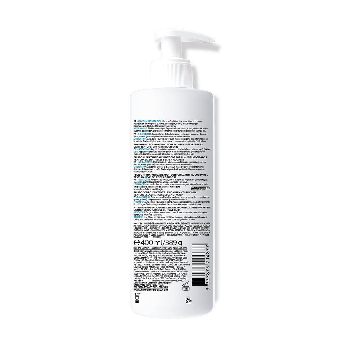 Lipikar Fluid Urea 5+ Rückseite