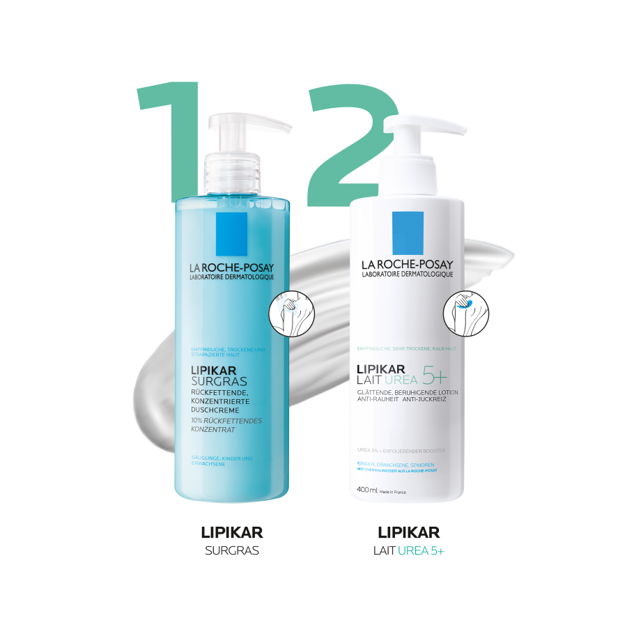 Lipikar Lait Urea 5+ und Lipikar Surgras