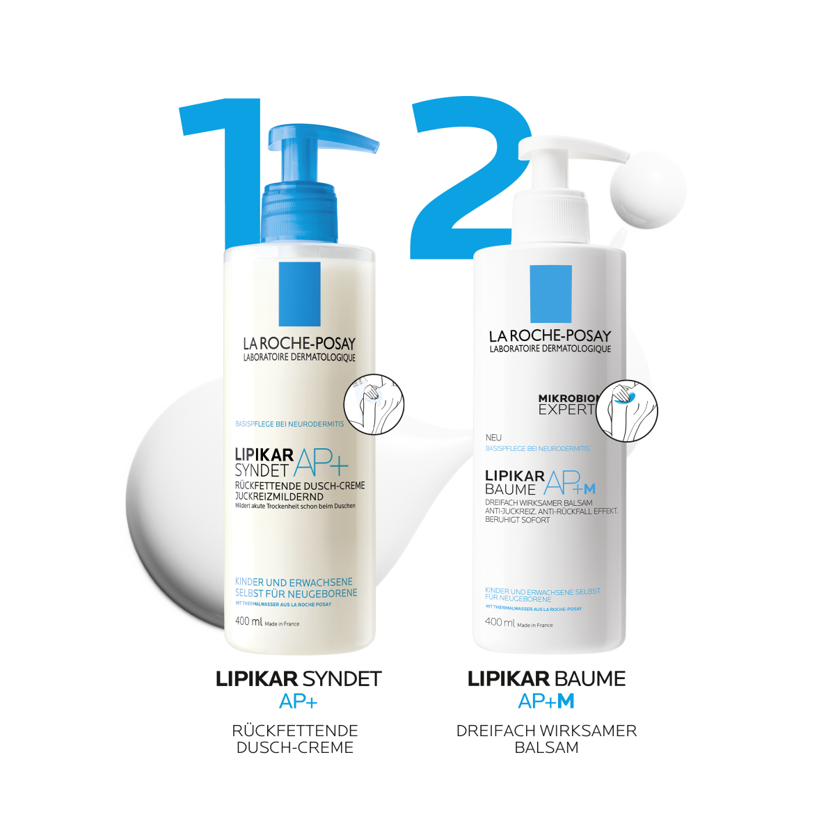 Lipikar Syndet AP+ und Lipikar Baume AP+M